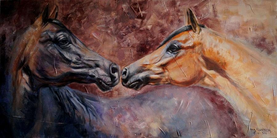 Equine Painting - Reciprocity by Anna Franceova Equine Painting - Reciprocity by Anna Franceova