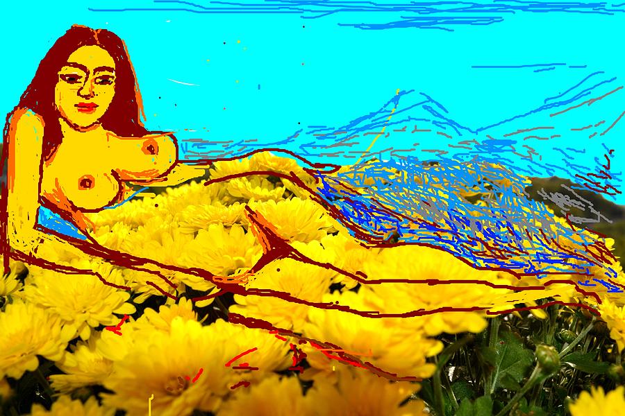 .reclining Nude #3 Digital Art by Anand Swaroop Manchiraju