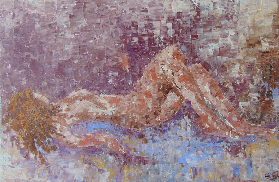 Recline nude Painting by Frederic Payet