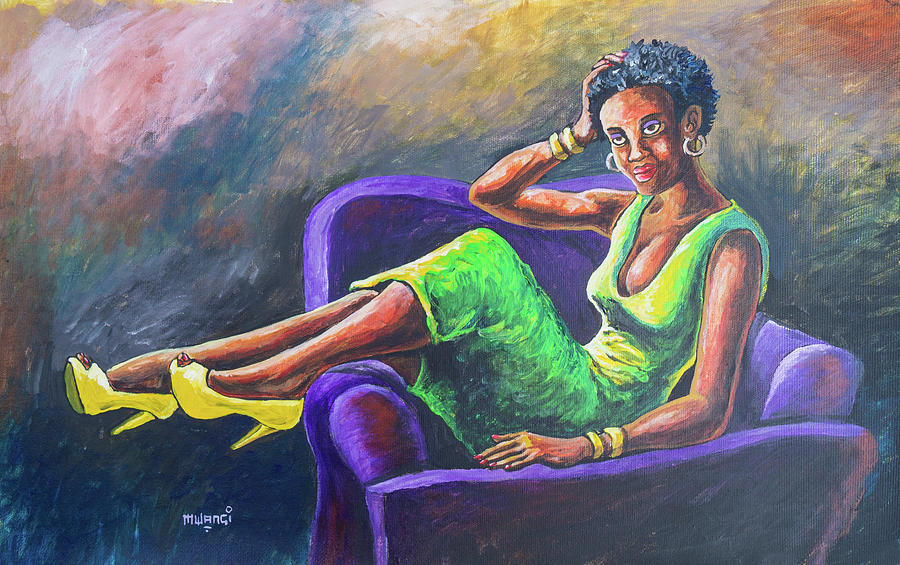 Reclining Beauty Painting by Anthony Mwangi