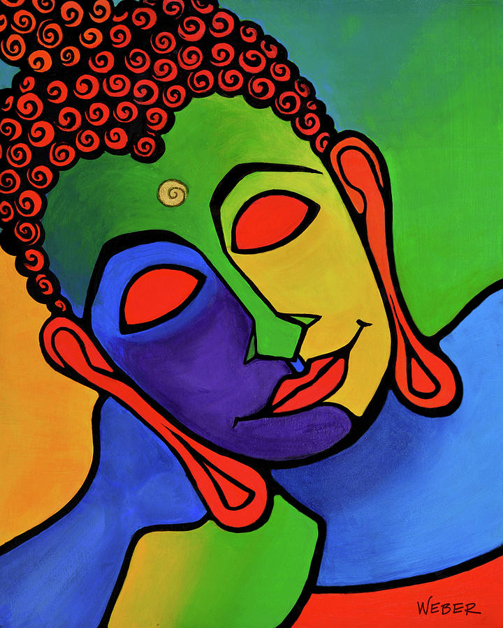 buddha painting colourful