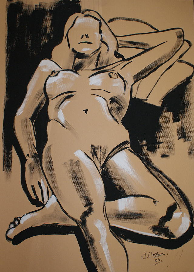 Reclining female 1 Painting by Joanne Claxton