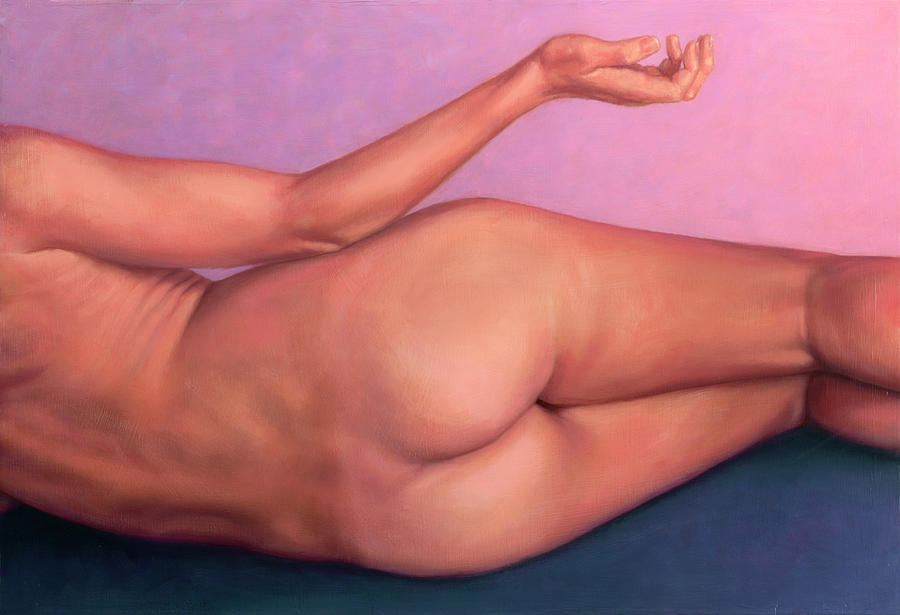 Nude Painting - Reclining Figure - Posterior by James W Johnson