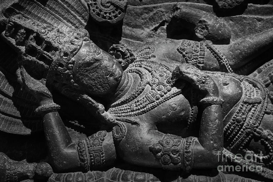Reclining monolithic idol of lord vishnu Photograph by Kiran Joshi