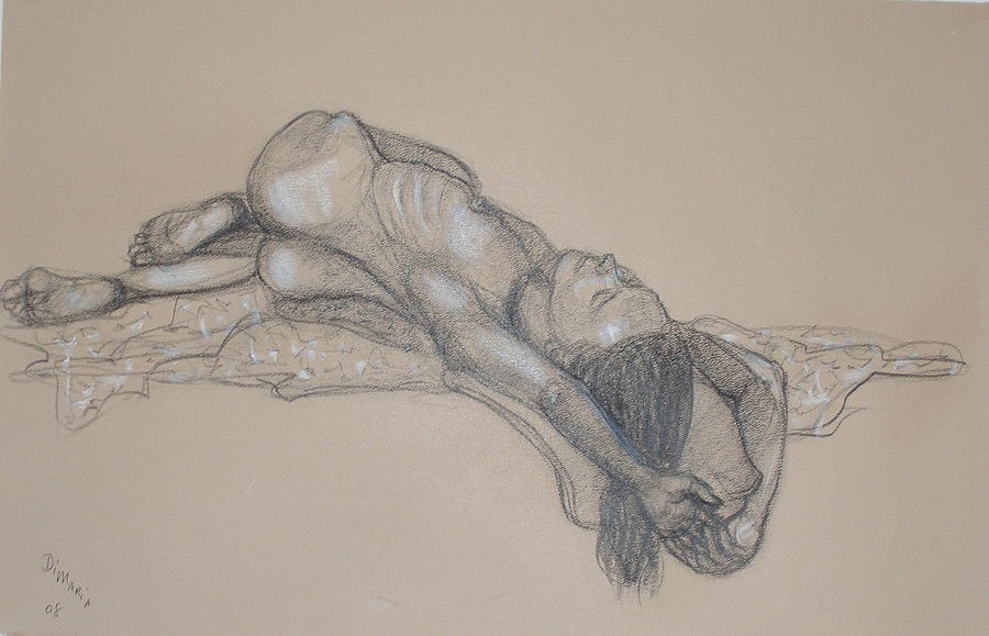 Reclining Nude 1 Drawing by Donelli  DiMaria