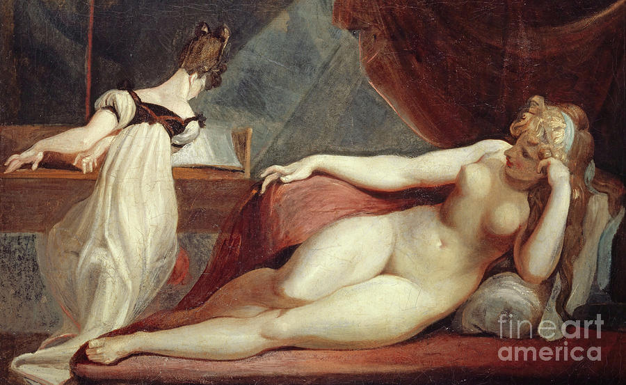 Reclining Nude and Woman at the Piano Painting by Henry Fuseli