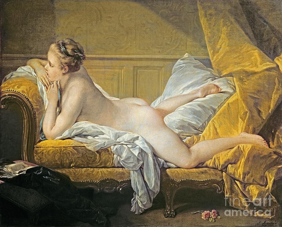 Reclining Nude Painting by Francois Boucher