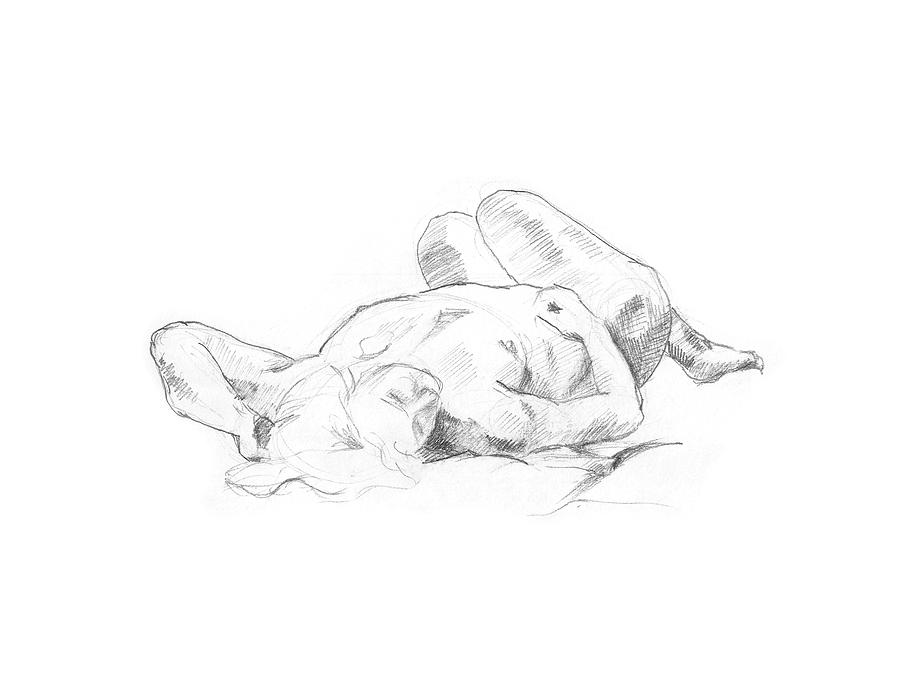 Reclining Nude  Drawing by Masha Batkova