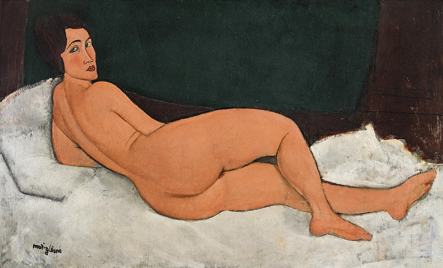 Reclining Nude on the left side  Painting by Amedeo Modigliani
