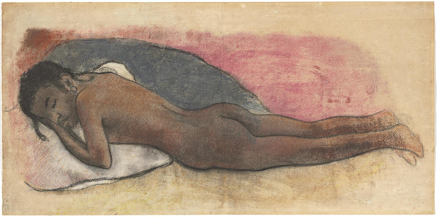 Pretty Woman Movie Drawing - Reclining Nude by Paul Gauguin