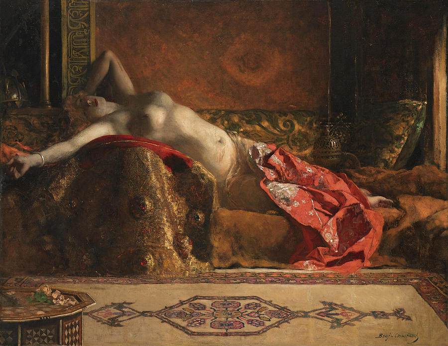 Reclining Odalisque Painting by Jean-Joseph Benjamin-Constant