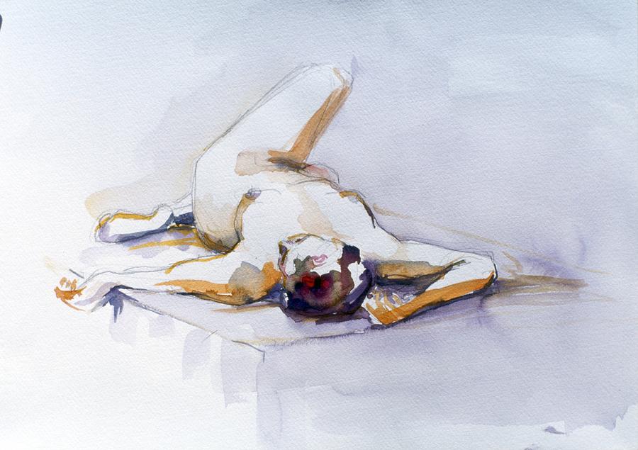 Reclining study 6 Painting by Barbara Pease