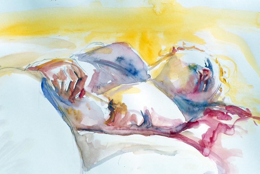 Reclining Study Painting by Barbara Pease