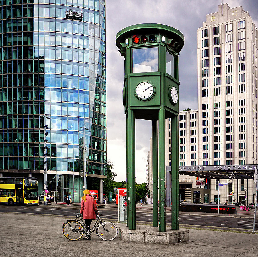 Reconstructed first traffic light in Berlin Photograph by Phil Cardamone