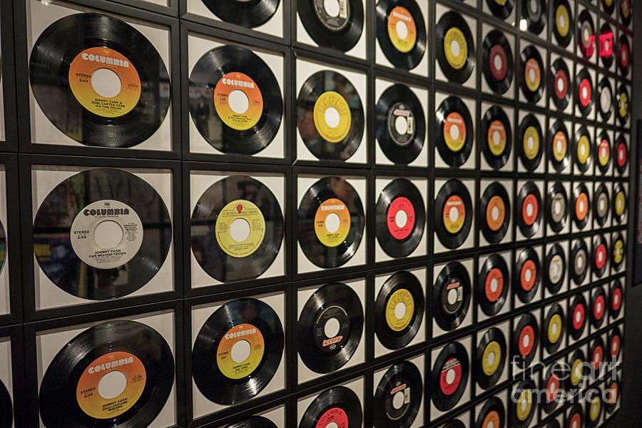 Records at Johnny Cash Museum Photograph by Patricia Hofmeester