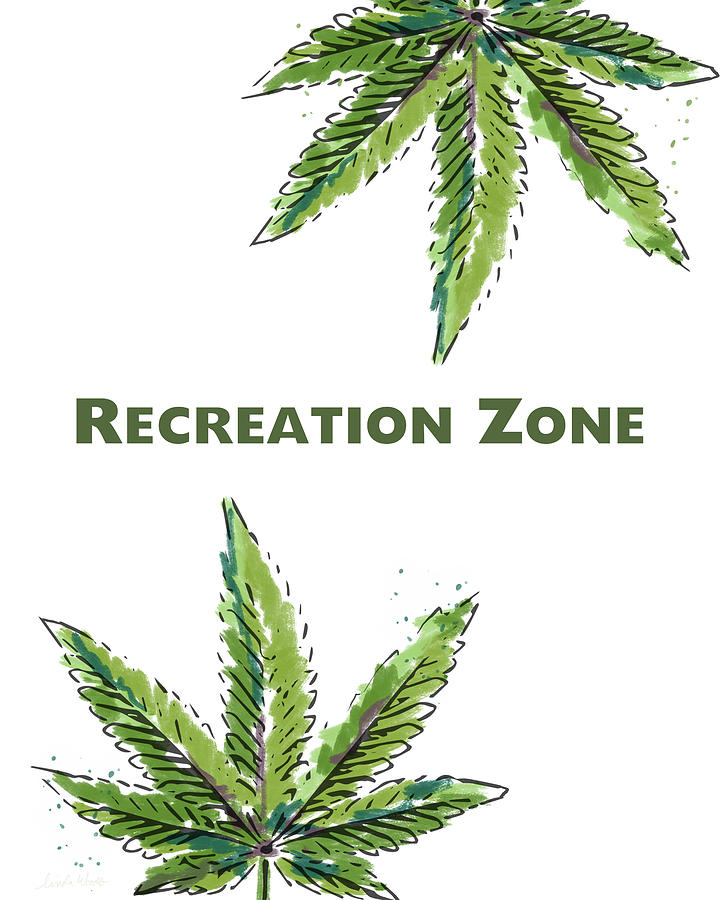 Recreation Zone Sign- Art by Linda Woods Mixed Media by Linda Woods
