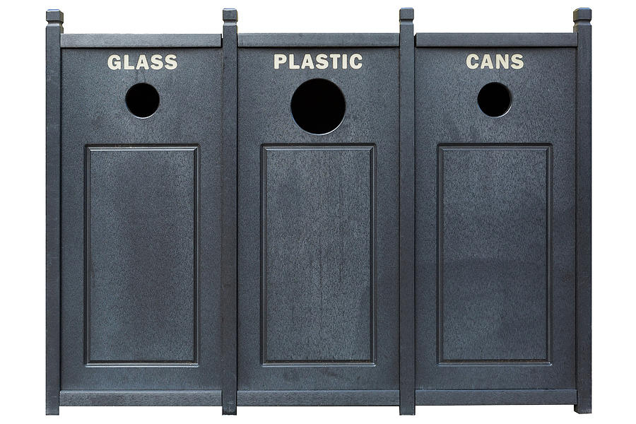 Recycle Bins for Glass Plastic Cans Photograph by David Gn