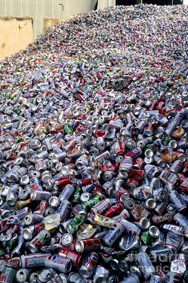 Soda Cans Photograph - Recycling Aluminum Cans by Inga Spence