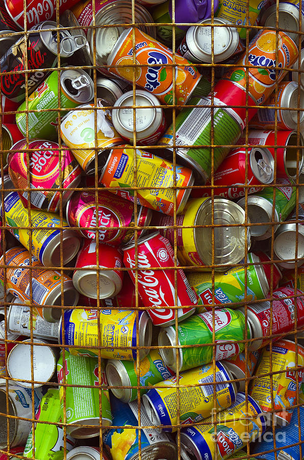 Recycling cans Photograph by Carlos Caetano