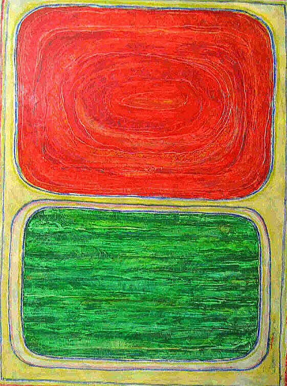 Red - Green Painting by Walter Casaravilla