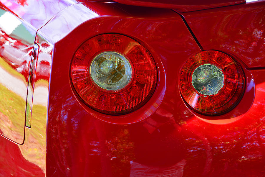 Red 2009 Nissan GT-R Tail Lights Photograph by Mike Martin
