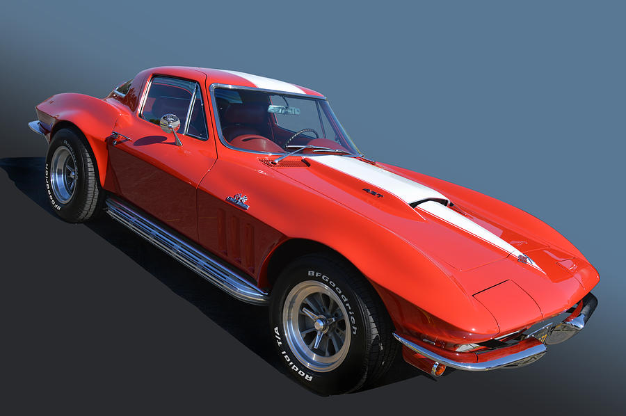 Red 66 427 Vette Photograph by Bill Dutting