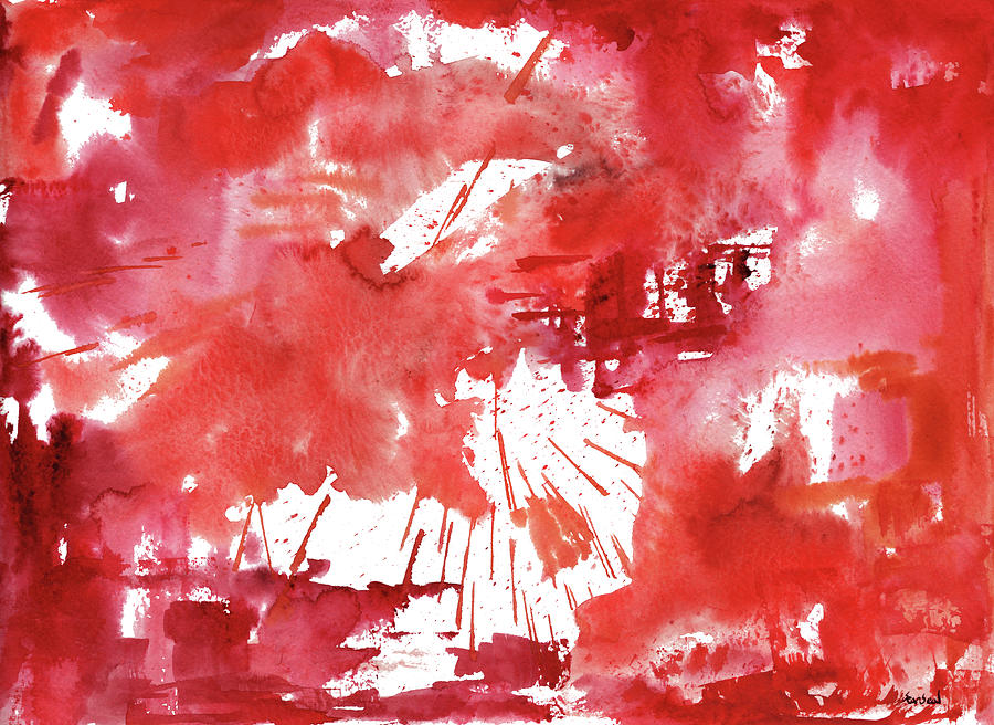 Red 710 Abstract Painting by Sean Seal