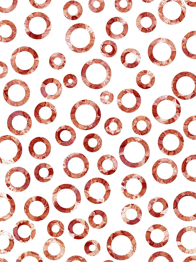 Red Abstract Circles Painting