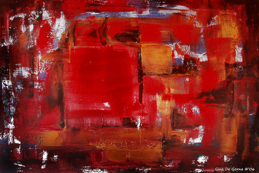 Red Abstract Painting by Gina De Gorna
