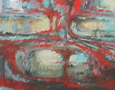 Red Abstract Painting by Linda Eades Blackburn
