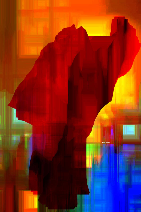 Red Abstract Digital Art by Rafael Salazar