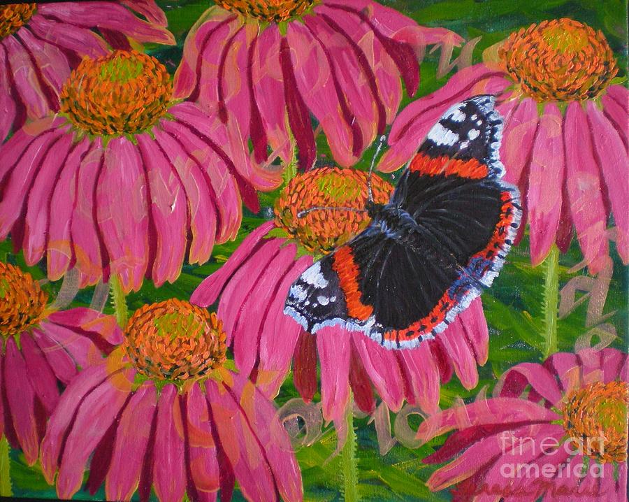 Red Admiral Butterfly Painting by Teresa Marie Staal Cowley - Fine Art ...