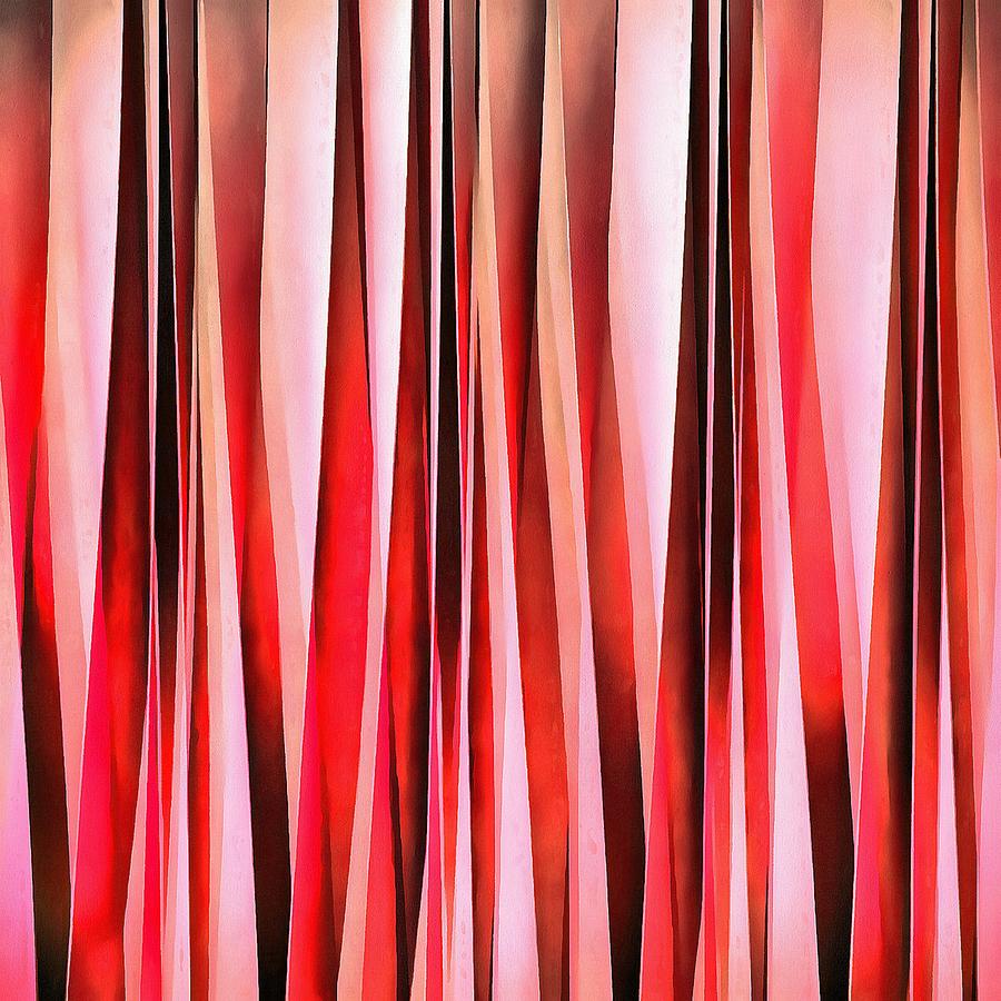 Red Adventure Striped Abstract Pattern Digital Art by Taiche Acrylic Art