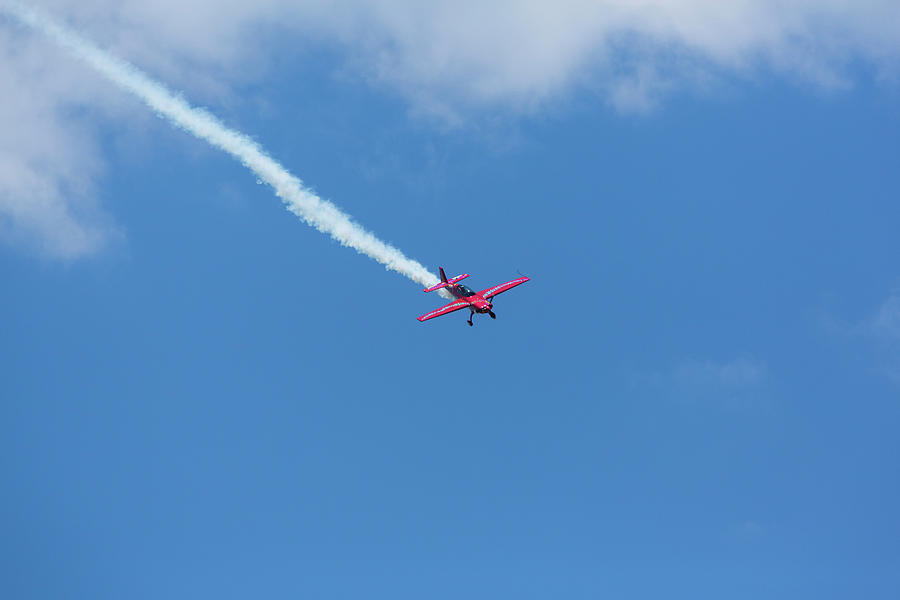 Transportation Photograph - Red Aerobatic Airplane 18 by John Brueske