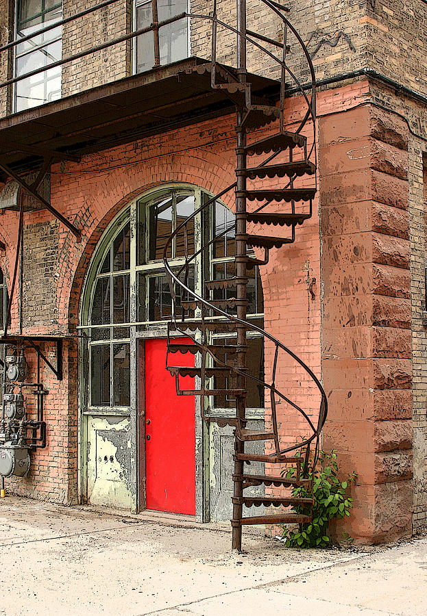 Door Photograph - Red Alley Door by Steve Augustin