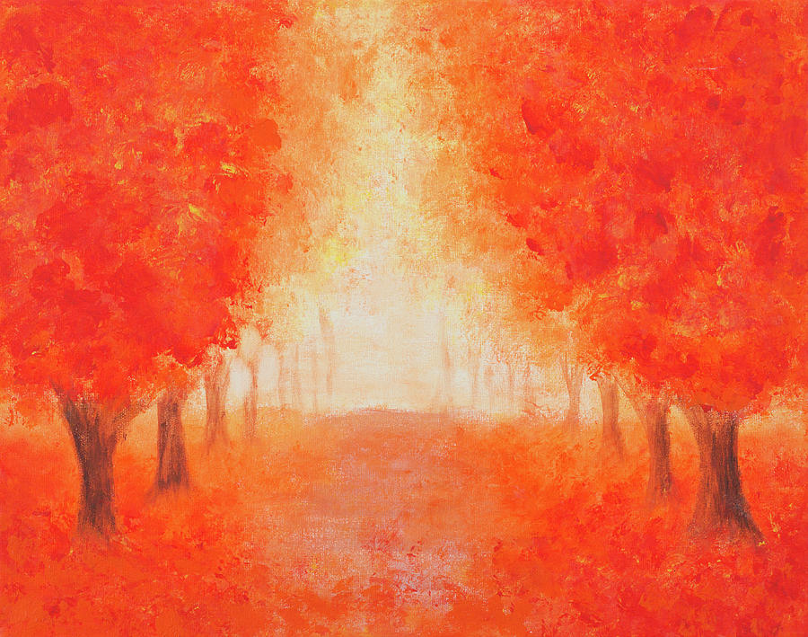 Fall Painting - Red Alley by Iryna Goodall