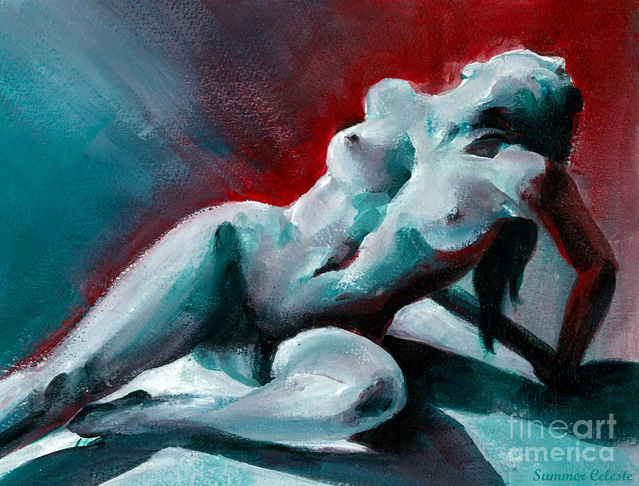 Red amd Turquoise Nude by Summer Celeste Red amd Turquoise Nude by Summer Celeste