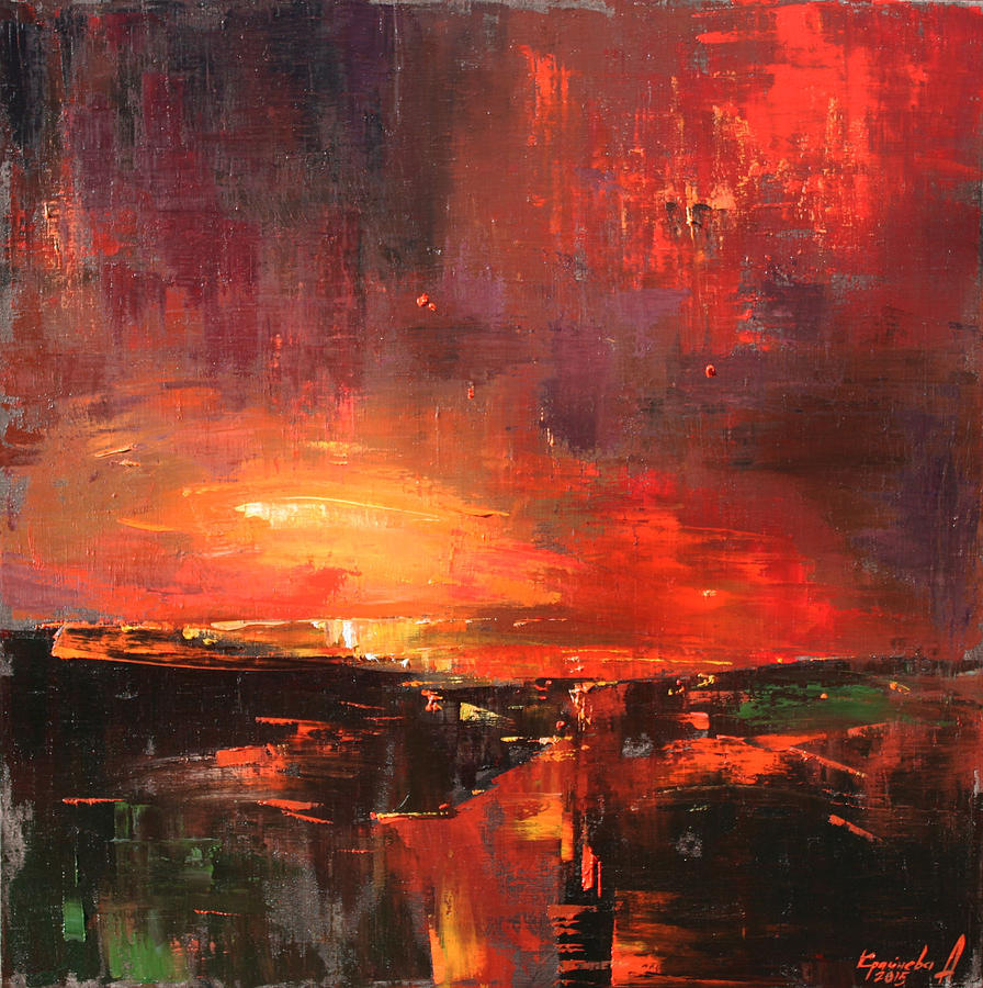 Landscape Painting - Red by Anastasija Kraineva