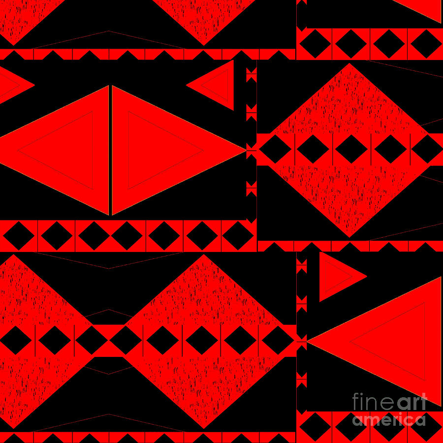Red And Black - An Arrangement With Tension Digital Art by Helena Tiainen