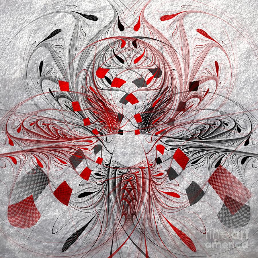Abstract Digital Art - Red And Black -f E- by Issa Bild