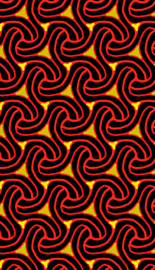 Red and Black Knot Pattern Digital Art by Becky Herrera