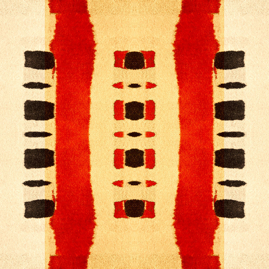 Abstract Digital Art - Red and Black Panel Number 1 by Carol Leigh