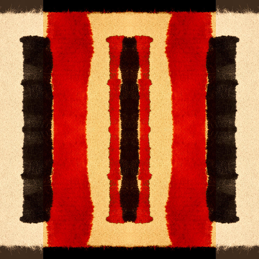 Abstract Digital Art - Red and Black Panel Number 2 by Carol Leigh