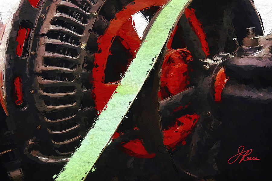 Red And Black Wheel Painting