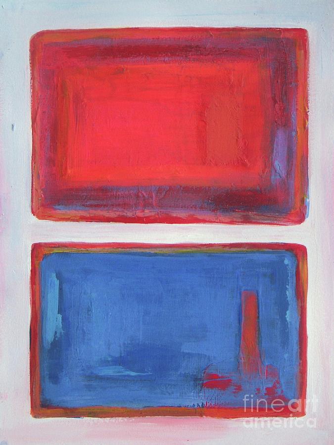 Red and Blue - abstract painting Painting by Vesna Antic