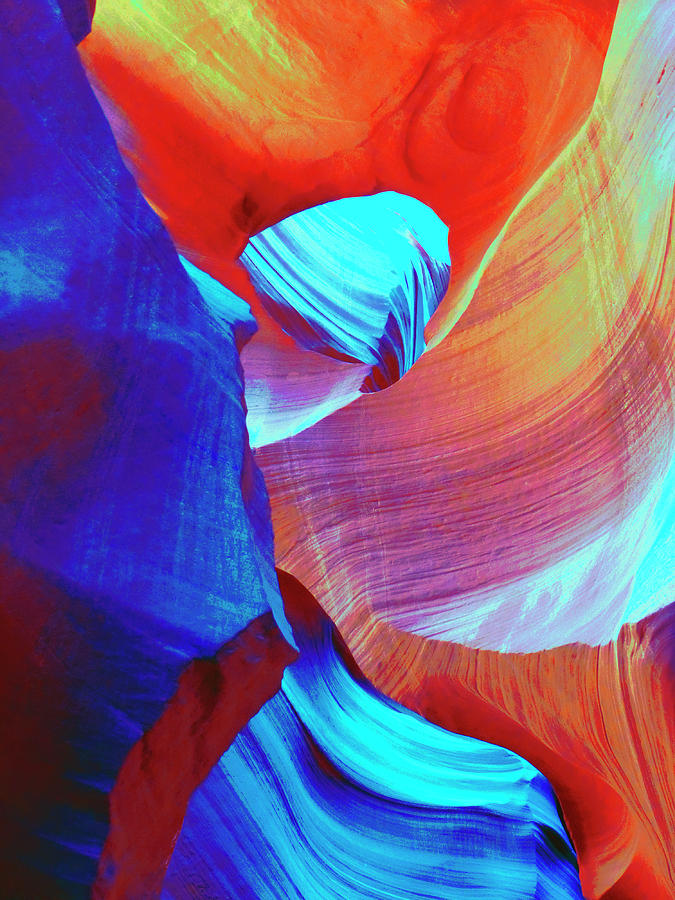 Red and Blue Abstract Swirls Photograph by Marcia Socolik