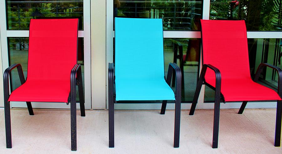 Red And Blue Chairs Photograph by Cynthia Guinn