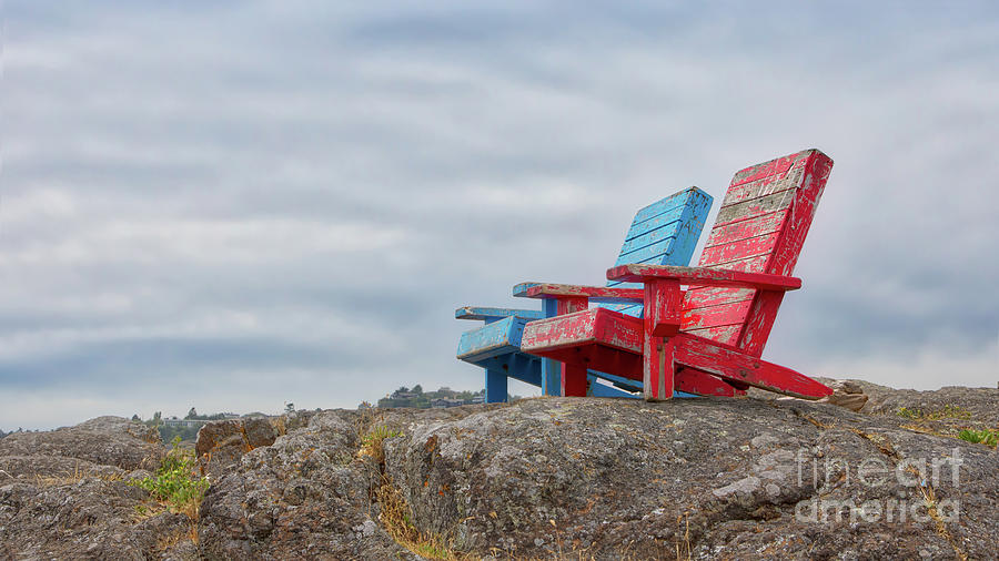 Red And Blue Chairs Photograph