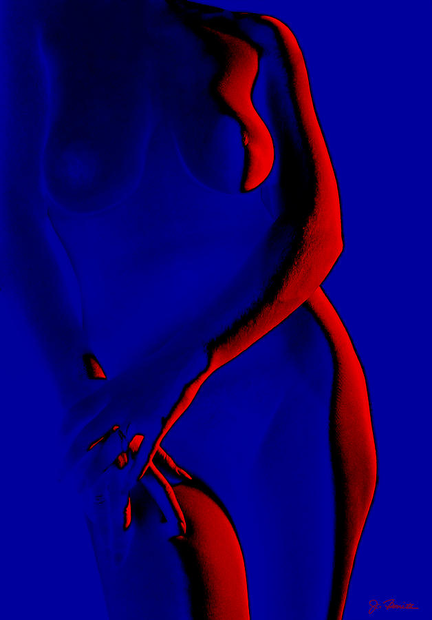 Red and Blue Nude Photograph by Joe Bonita