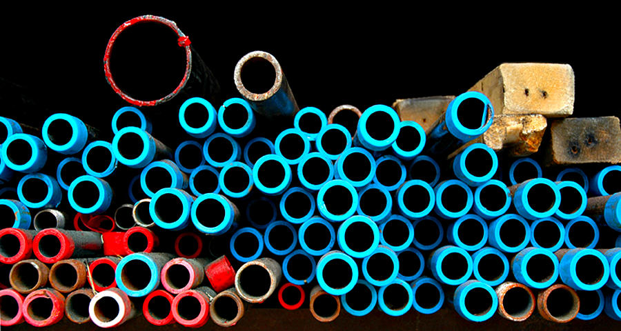 Red and Blue Pipes Photograph by JoAnn Lense